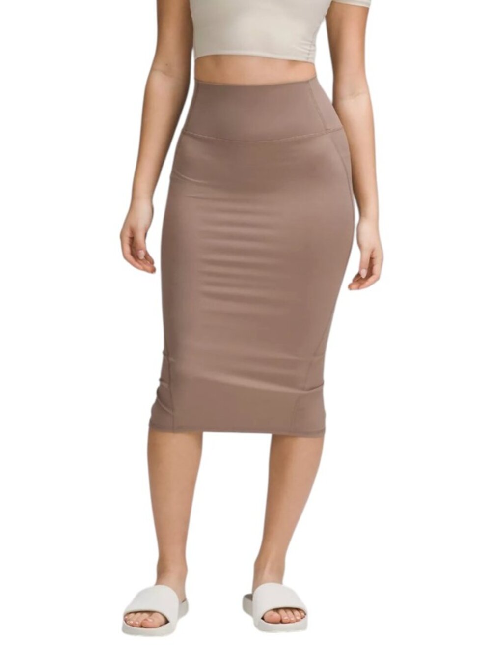 Nulu Slim-Fit High-Rise Midi Skirt